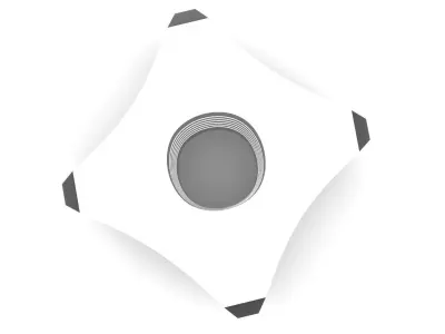 Square Curvy Nut 3D model