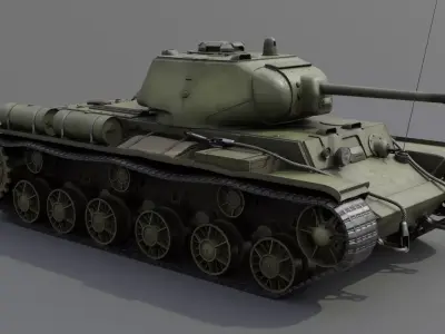 KV-1S Heavy tank Low-poly 3D model