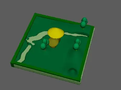 A small environment Low-poly 3D model