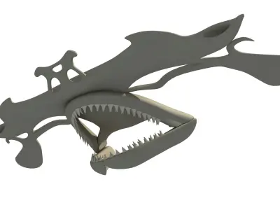 Hammerhead Shark Skull 3D model