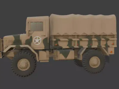 Military Cargo Truck 3D Model 3D model