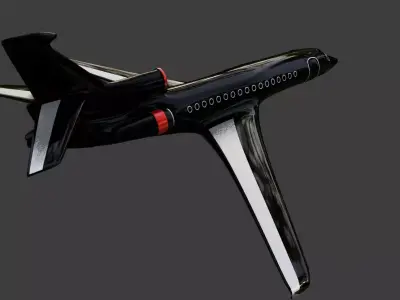 Business black private plane 3D model