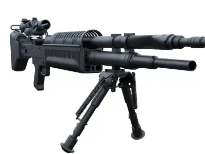 Tactical Sniper Rifle  Modular Components Game-Ready PBR Low-poly 3D model
