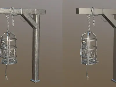 Skeleton Cage Low-poly 3D model