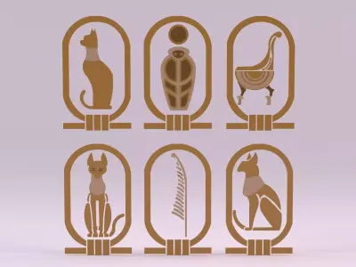 Egyptian Symbols - 003 Low-poly 3D model