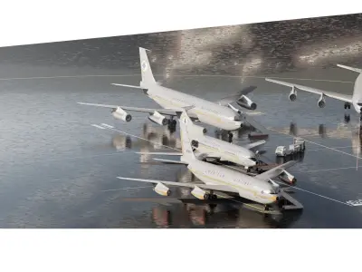 Convair 990   Boeing 707  Boeing 720   Boeing 727 and Bac One-11 3D model