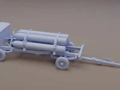 RAF Cold war Aircraft Nitrogen Trolley 3D print model