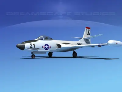 McDonnell F2H2 Banshee V07 3D model