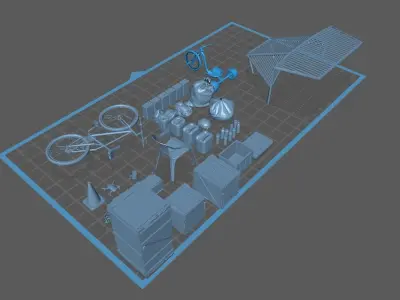 MODERN DAY TANK ACCESSORIES PACK 3D model