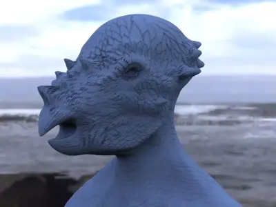 Low res Dino Head mask 3D model