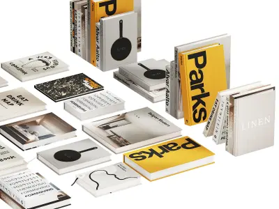 212 decorative books set 21 gold collection PART 2 3D model