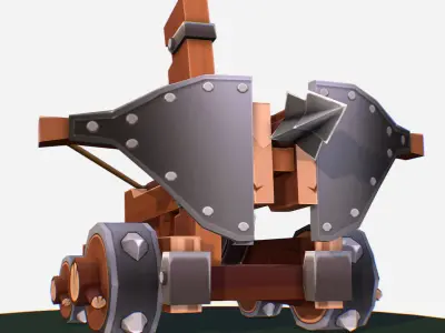 Medieval Ballista Handpaint Cartoon Low-poly 3D model