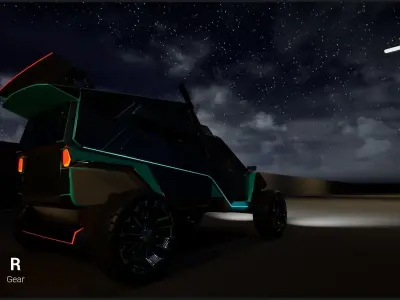 SCIFI Vehicle Optimized for Games VR  and Simulations Low-poly 3D model