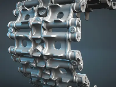 T-64 Tank Track Link 3D model