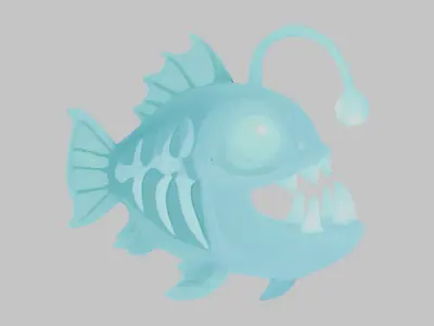 Ghost Anglerfish 3D Model Low-poly 3D model