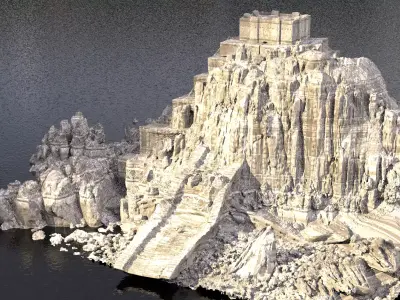 Ziggurat ancient structure 4 3D model