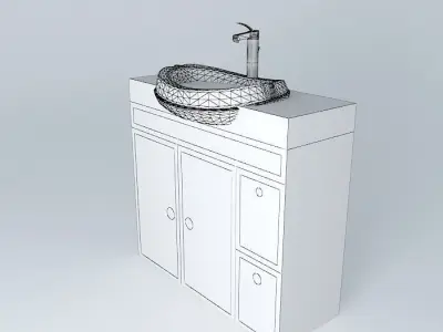 Simple white sink  Free 3D model