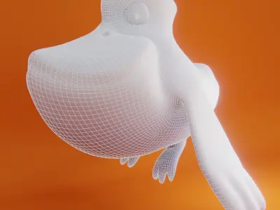 Bepikan cartoon duck flying in air 3D model