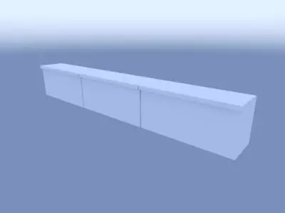 TV pedestal wall-attached Free low-poly 3D model