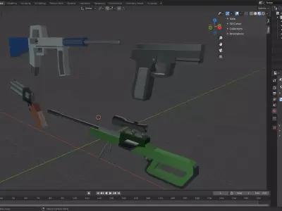 Weapons Low Poly Assetpack Free 3D model