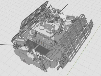 Fighting Vehicle with Armour Shield 3D model