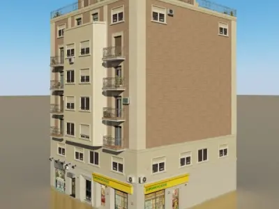Photorealistic Low Poly Building Low-poly 3D model