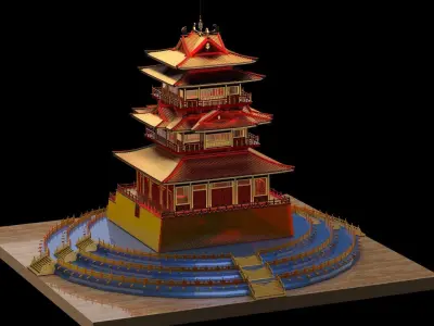 Chinese ancient  house  3D model