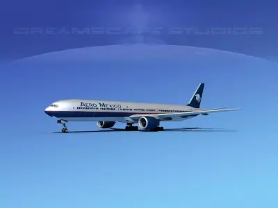 Boeing 777-300 Aero Mexico 3D model