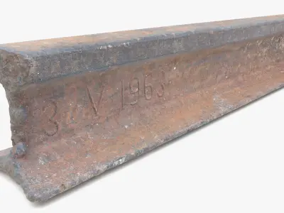 Metal Rail Piece Low-poly 3D model