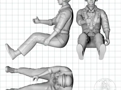Female Helicopter Pilot 3D print model