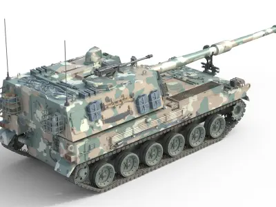 K9 Thunder Howitzer Low-poly 3D model