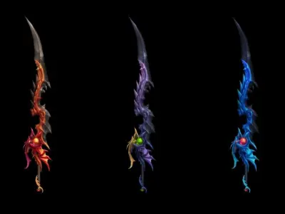 Dragon Fang Katana Low-poly 3D model