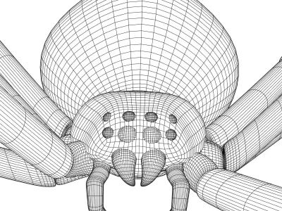 Black widow Low-poly 3D model