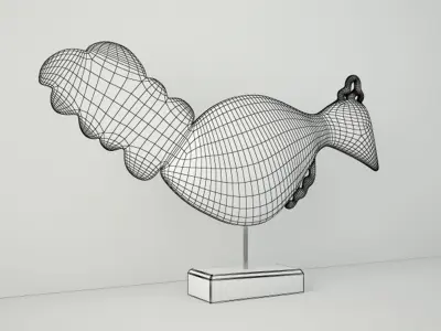 Antique Bird on Stand by Jeffan 3D model