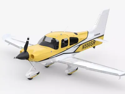 Aircraft Propeller Yellow Carbon 3D model