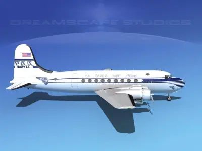Douglas DC-4 Pan Am 3D model