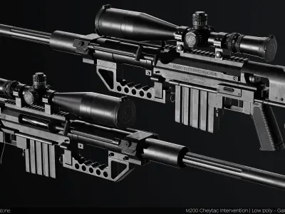 M200 Cheytac Intervention PBR GameReady Low-poly 3D model