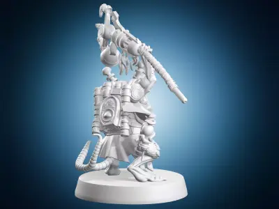 Steampunk Rat Alchemist Staff 3D print model
