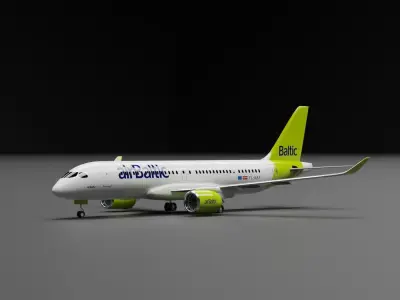 Airbus A220-300 Air Baltic Livery 3D model