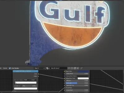  VINTAGE GULF GASOLINE SERVICE POST 3D model