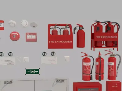 Industrial Doors Fire Extinguisher 3D model