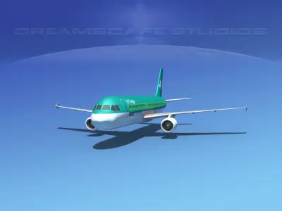 Airbus A320 LP Aer Lingus Low-poly 3D model