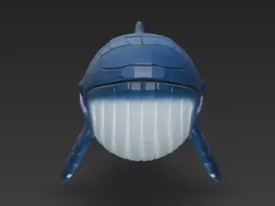 Cartoon Cyberpunk Whale 3D model