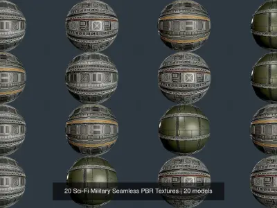 20 Sci-Fi Military Seamless PBR Textures Texture