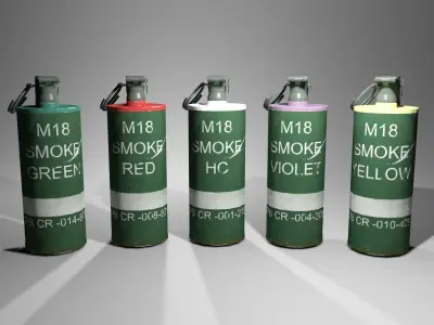 M18 Smoke Grenade Low-poly 3D model