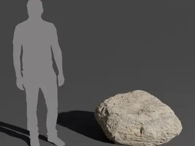  Cool Toned Brush Stroke Large Rock Boulder Model 