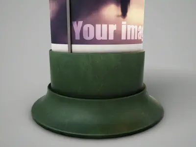 Advertising Column PBR Game Ready Low-poly 3D model