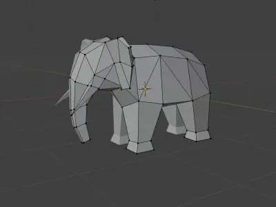 Lowpoly elephant Low-poly 3D model