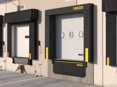 Kopron Retractable Dock Shelter for Loading Bays Rigged for Maya 3D model