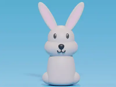 Cartoon Cute Bunny Rabbit 3D model